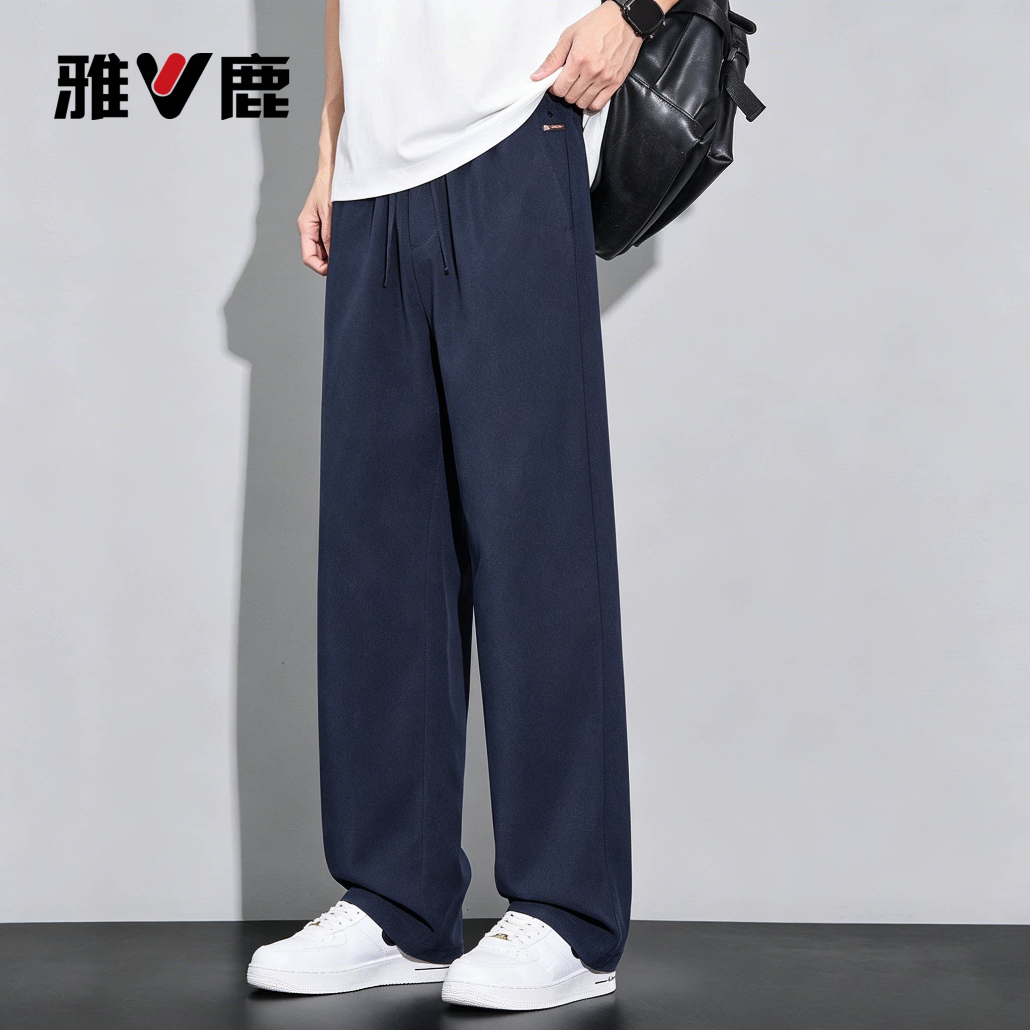 亚麻休闲裤男新款宽松直筒图片