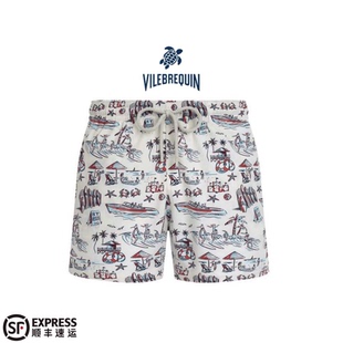 VILEBREQUIN男士沙滩裤瑞吉联名范泊昆海龟内衬短裤海边度假泳裤