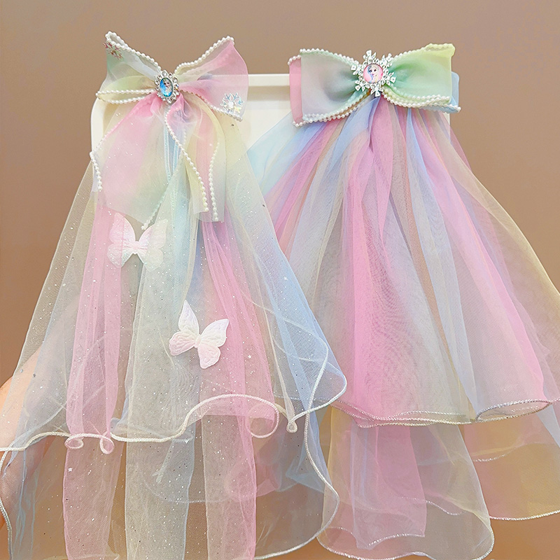 儿童头纱蝴蝶结漂亮新款