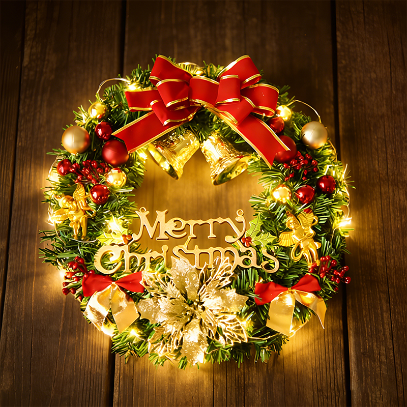 圣诞装饰花环门橱窗场景挂件