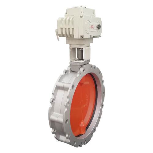 新款电动粉尘蝶阀v2fs双法兰DN100-600铝合金粉体水泥通风碟包邮