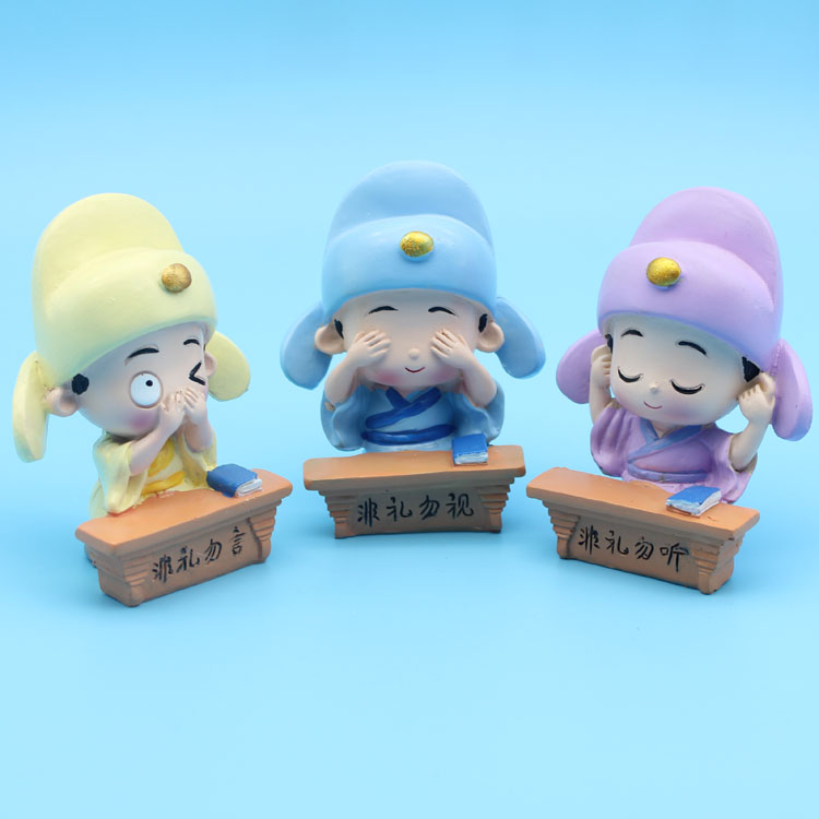 桌面摆件摆设品小和尚卧室工艺品家居戒定慧修心持半y手工禅意佛