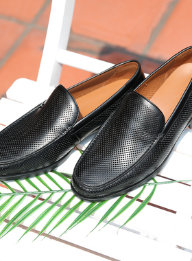 S.T. Dupont/都彭商务风真皮男鞋黑色一脚蹬乐福鞋E31136206(101)