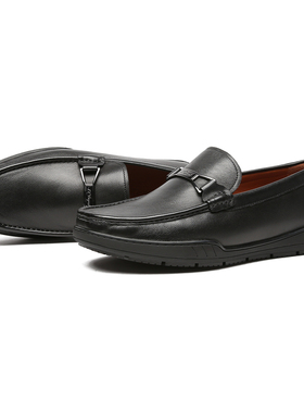 S.T. Dupont/都彭黑色豆豆鞋男真皮套脚一脚蹬皮鞋E31185104(101)