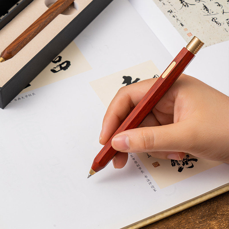 高档红木质签字笔商务办公伴手礼图片