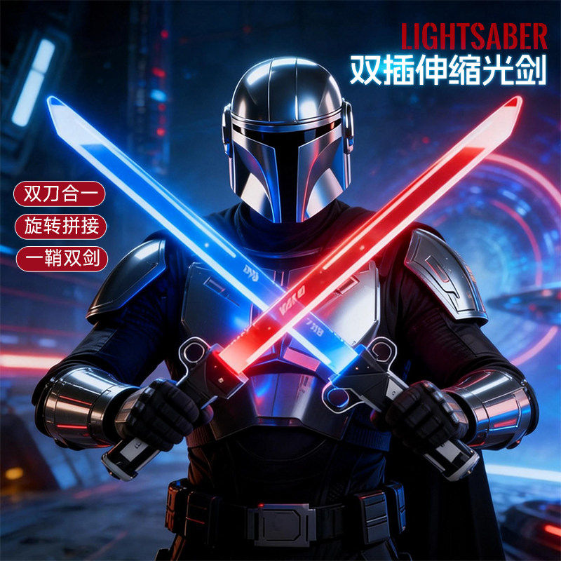 对插双刀流发光双刃伸缩激光剑玩具新款黑科技男孩玩具刀生日礼物,运动/瑜伽/健身/球迷用品,剑,淘宝优惠券,粉丝福利购,淘宝优惠卷