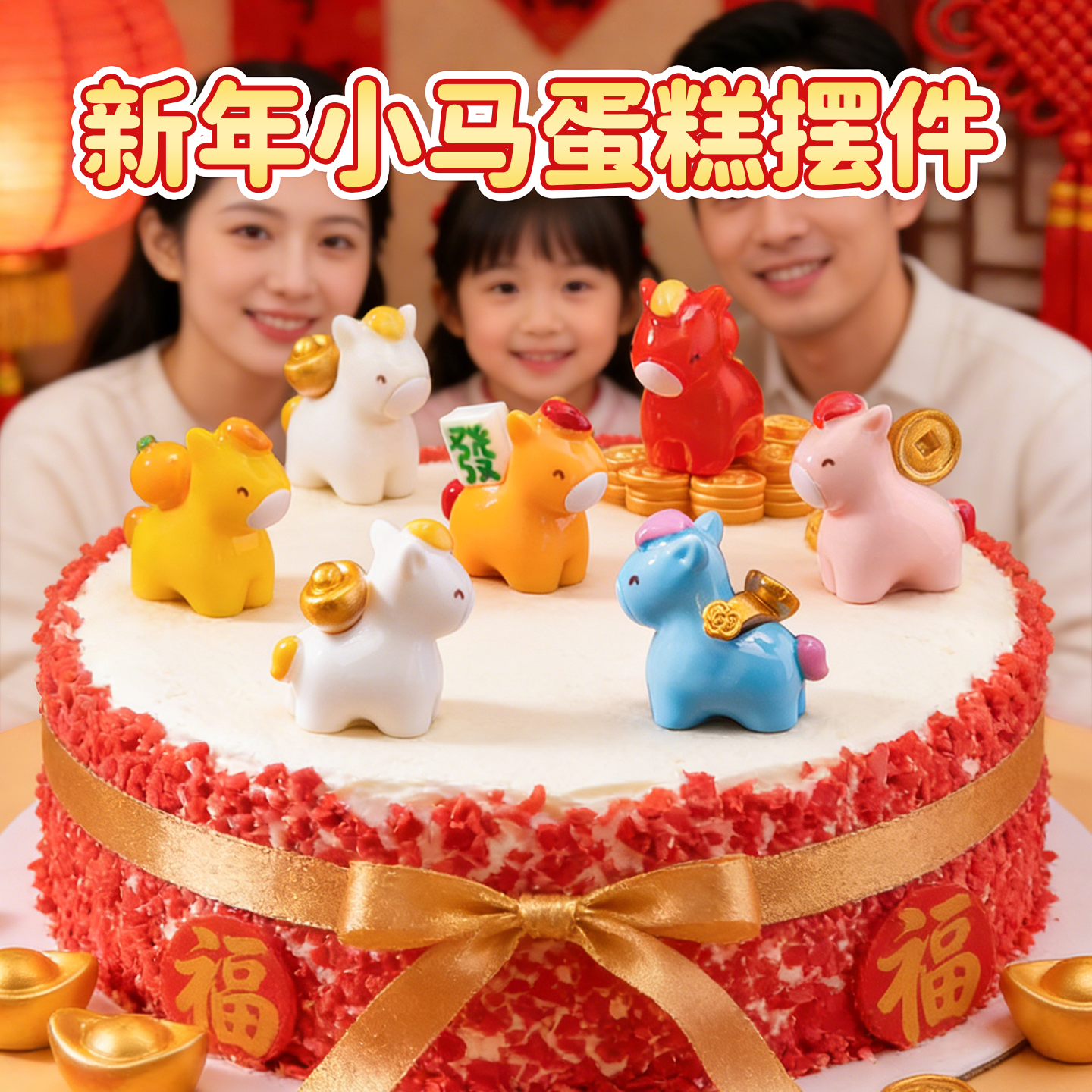 2026新年跨年蛋糕装饰插件喜庆福元旦节小马蛋糕摆件马年装扮春节,节庆用品/礼品,蛋糕/烘焙装饰用品,淘宝优惠券,粉丝福利购,淘宝优惠卷