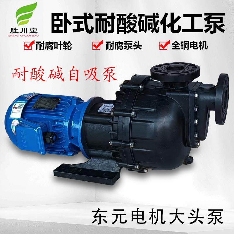 新款PP大头泵塑料电动化工卧式马肚泵东元电机自吸泵污包邮