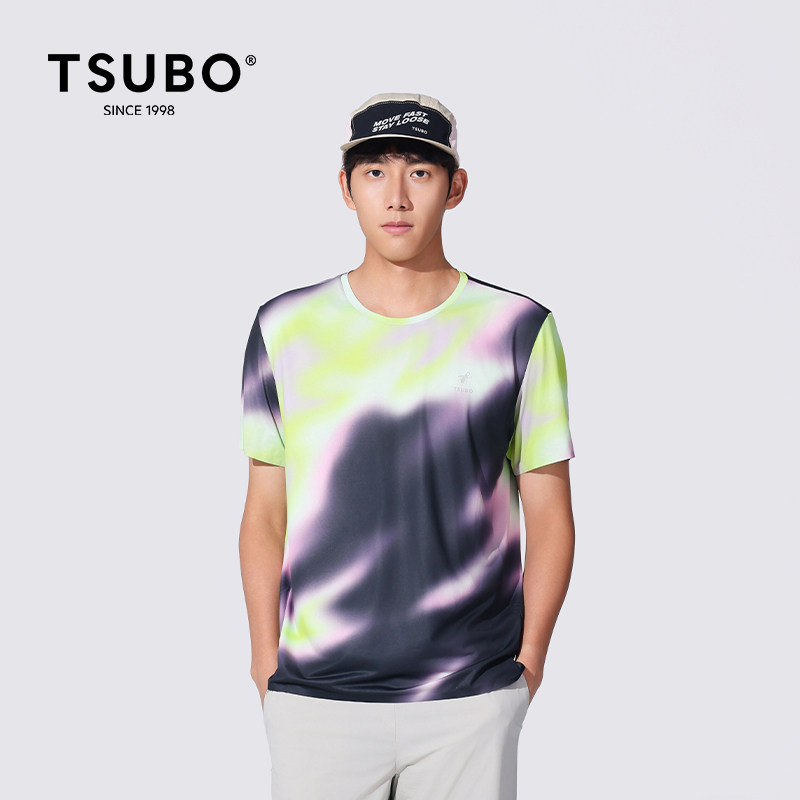 TSUBO印花跑步短袖T恤男款图片