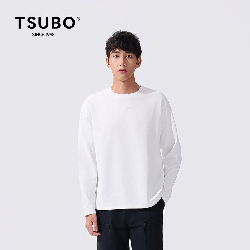TSUBO尺不户外运动经典logo潮流简约长袖T恤图片