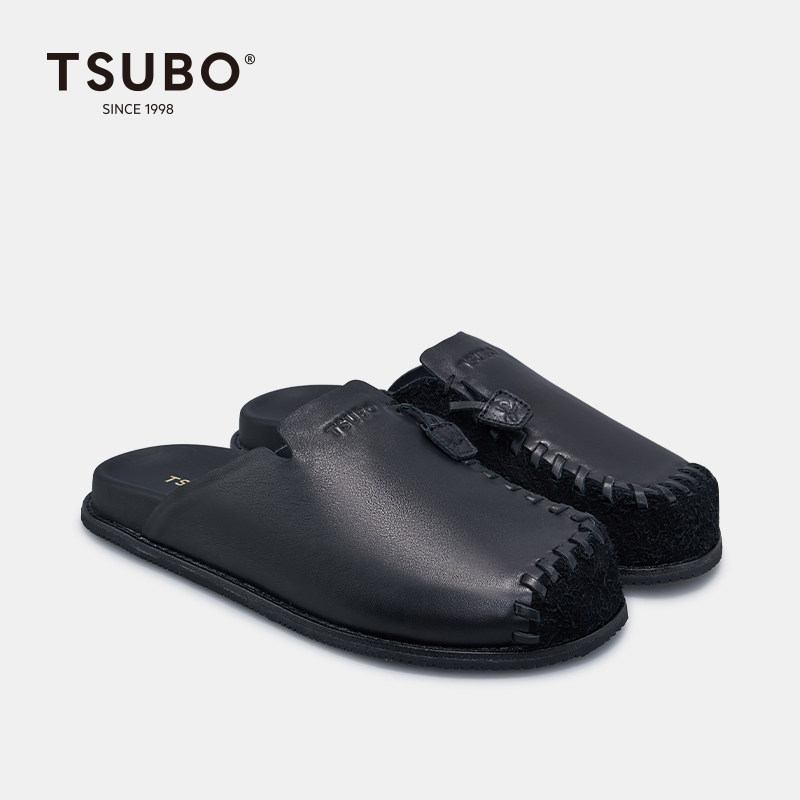 尺不TSUBO鞋 URBAN SLIDE系列 时尚潮流舒适牛皮半拖
