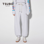 宽松直筒休闲棉质垂感百搭运动卫裤 时尚 新款 尺不TSUBO