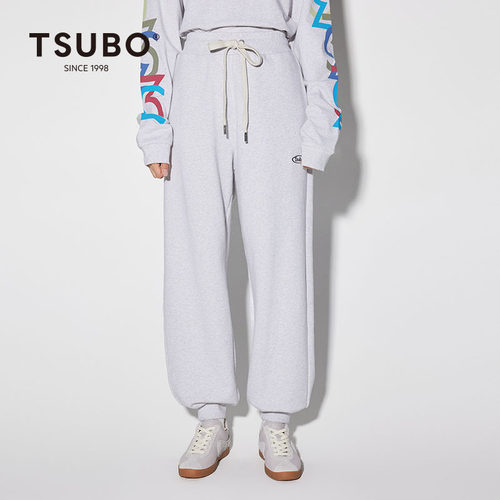 尺不TSUBO 新款时尚宽松直筒休闲棉质垂感百搭运动卫裤