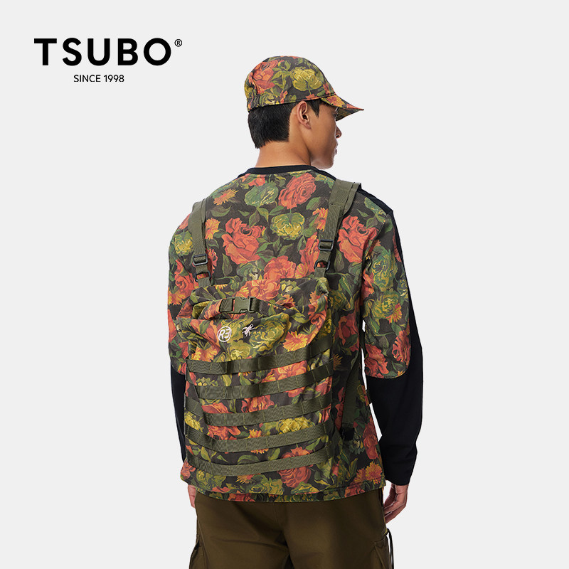 【TSUBO x ROLF】联名户外运动男女同款图案LOGO印花背包