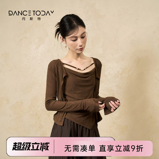 DanceToday练功服假两件长袖上衣女春季新款现代舞形体古典舞蹈服
