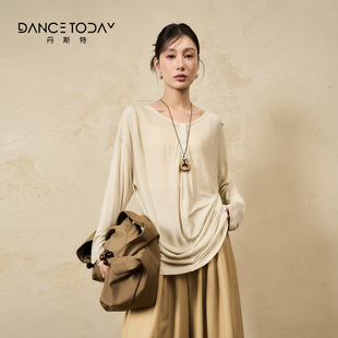 【清仓】DanceToday现代舞练功服女春白色宽松长袖上衣T恤舞蹈服