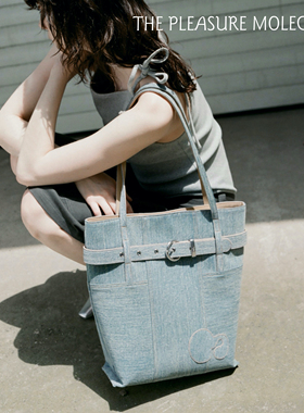 the pleasure molecule时髦通勤牛仔托特大容量百搭电脑包