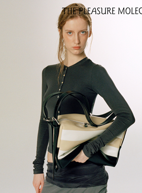 TPM真皮解压包大容量松弛感豆腐包斜挎通勤双肩带斜挎包小众设计