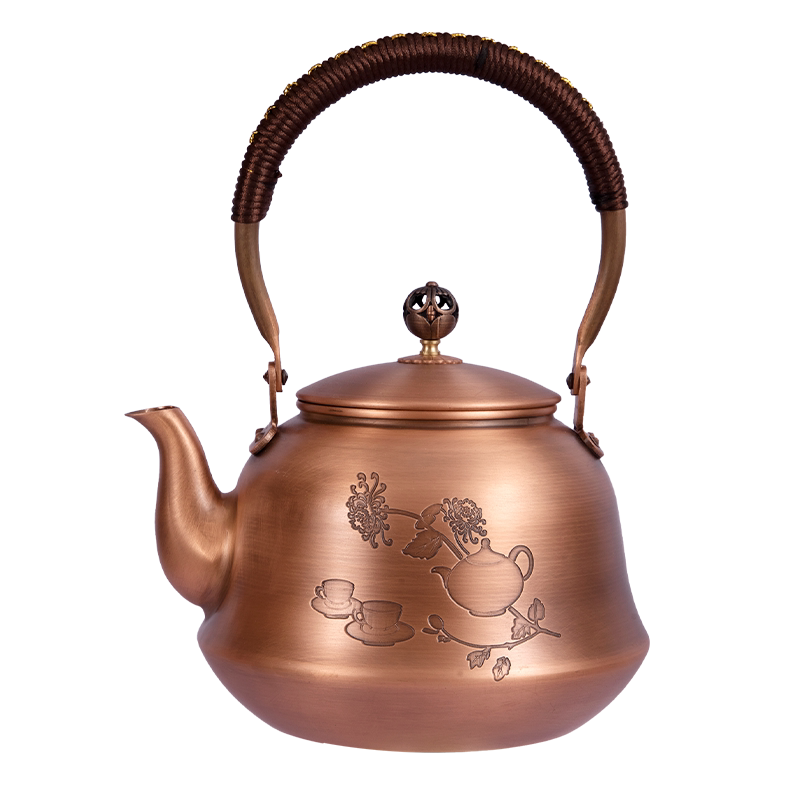 张壹铜复古紫铜茶具套装手工家用
