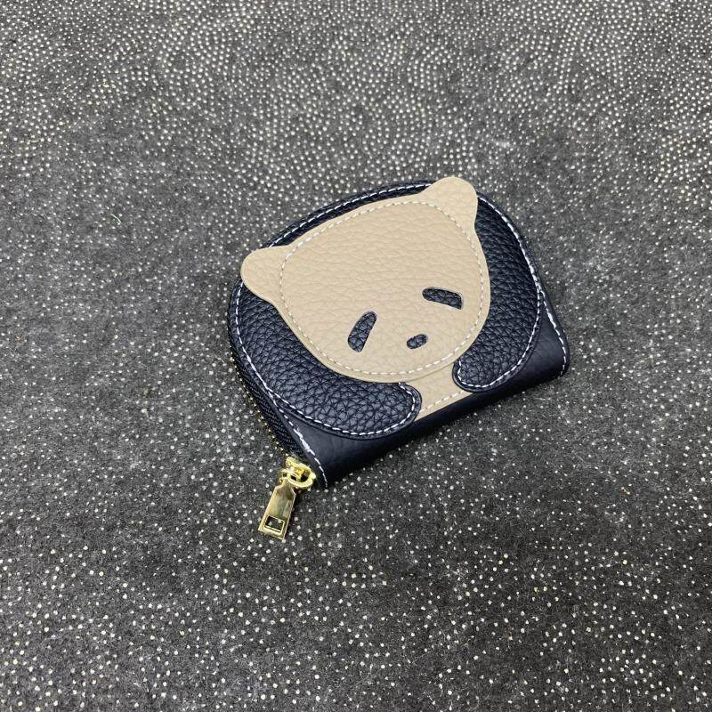 熙熙狸头层牛皮撞色卡包