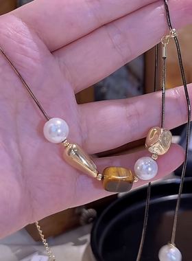 小众设计感不规则几何珠珠项链女