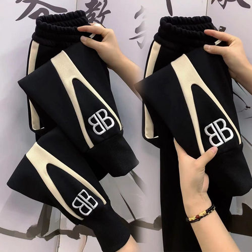 韩版高腰显瘦百搭长裤加绒加厚