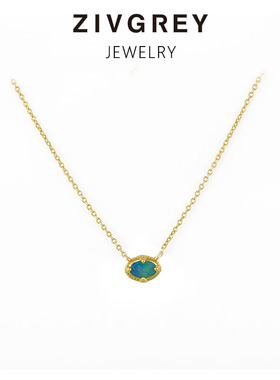 ZIVGREY复古欧泊项链小众设计高级感锁骨链百搭颈链