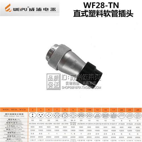 全新WEIPU 航空插头WF28J/K/2/3/4/7/8/9/10/12/16/17/20包邮