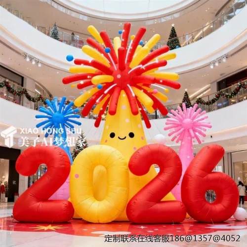2026马年充气数字气模定制户外烟花商场中庭美陈装饰道具氛围厂家