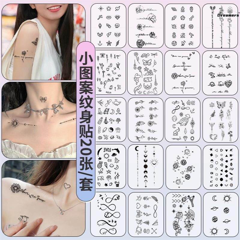 。2024新款纹身贴学生可洗草本植物防水女持久高级感小图案手指贴