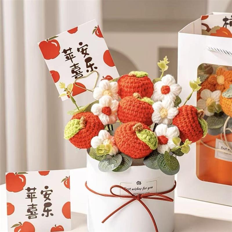 教师节礼物送女老师实用高档花生日手工成品针织编织花束2025厂家