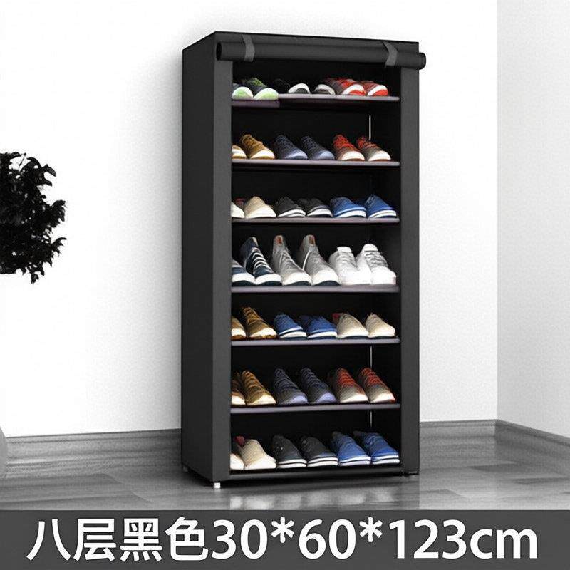 简易鞋架鞋柜带拉链多层布套鞋架子宿舍拼装防尘防潮置物架厂家