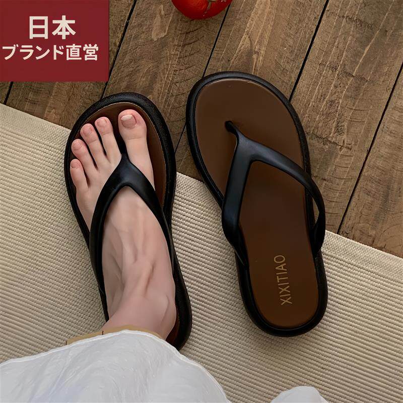 日本原单防滑凉拖鞋女夏海边高级感度假休闲百搭沙滩夹脚人字厂家