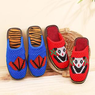 手工拖鞋纯手工编织手针织勾毛线成品婚嫁拖鞋喜庆秋冬季结婚厂家