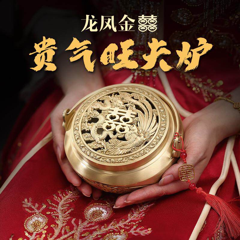 香炉铜火炉手炉结婚旺夫炉喜炉火囱铜火铳结婚嫁妆火冲旺厂家