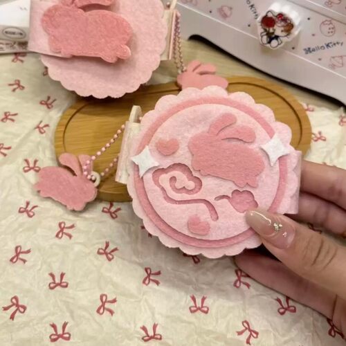 中秋不织布兔子手工相册