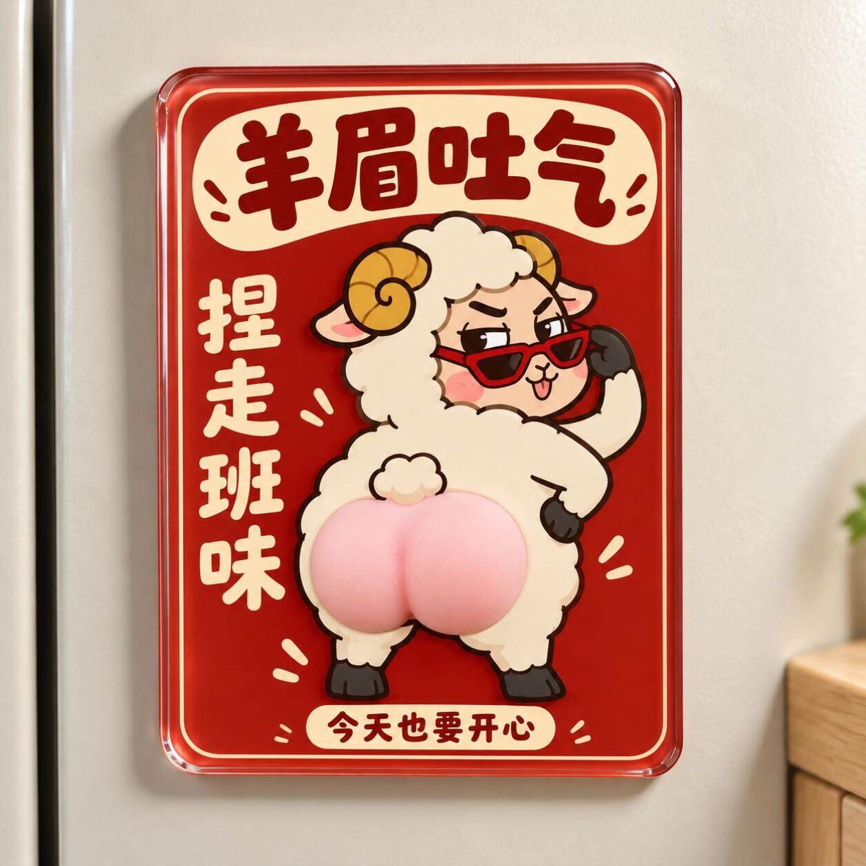 2027羊年立体翘臀小羊冰箱贴
