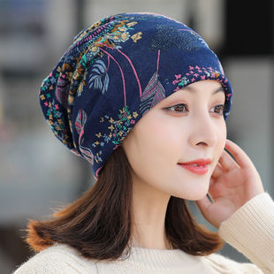 女士帽子夏季2025女款百搭时尚头巾旅游包头帽民族风月子堆堆帽潮