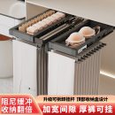 抽裤 双排多功能阻尼裤 子 架伸缩滑轨衣柜拉篮内置抽拉轨道顶装 裤