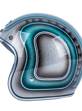 active region中国台湾AR哈雷复古3/4头盔进口金葱手工绘制