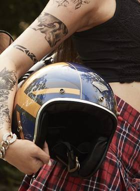 active region中国台湾AR米字3/4小盔体复古机车头盔男女安全帽