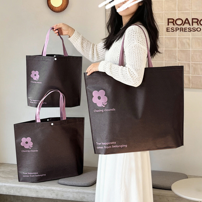 咖啡色加厚环保手提礼品袋定制