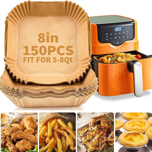 Air fryer liner parchment跨境一次性空气炸锅纸垫子烘培专用纸