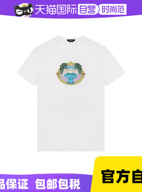 【自营】Versace/范思哲男士棉质白色圆领短袖T恤