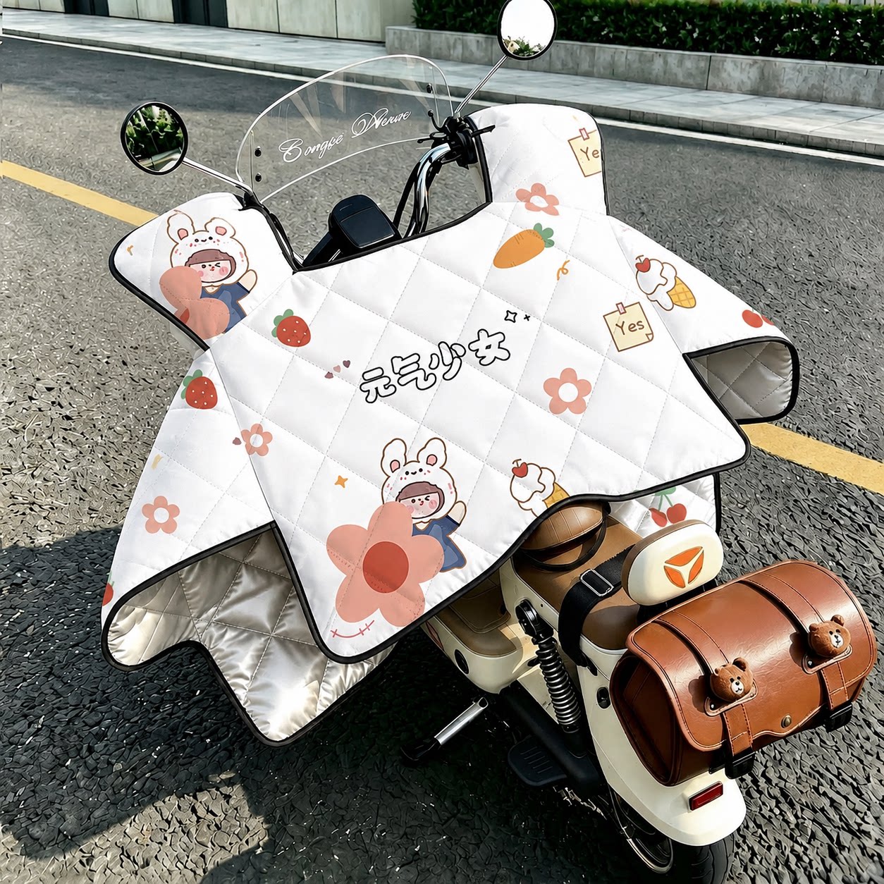 电动车四季加绒防水挡风被