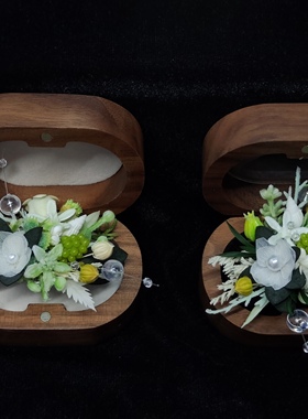 永生花戒指花朵对戒户外草坪婚礼求婚表白婚戒一对出