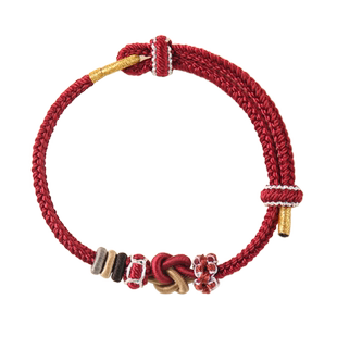 手工编织手绳可穿黄金半成品同心结手链女diy可拆卸宝宝儿童男款