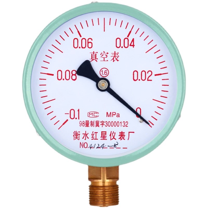 YZ-100真空压力表真空泵负压表y正负压力表-0.1+0MPA小量程负压表