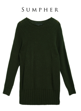 卡利亚某里品牌撤柜折扣高端时尚气质百搭军绿色毛衣A44-M0199