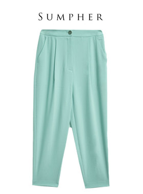 睐家精选品牌女装高端休闲时尚气质百搭女绿色裤子睐A1-62736